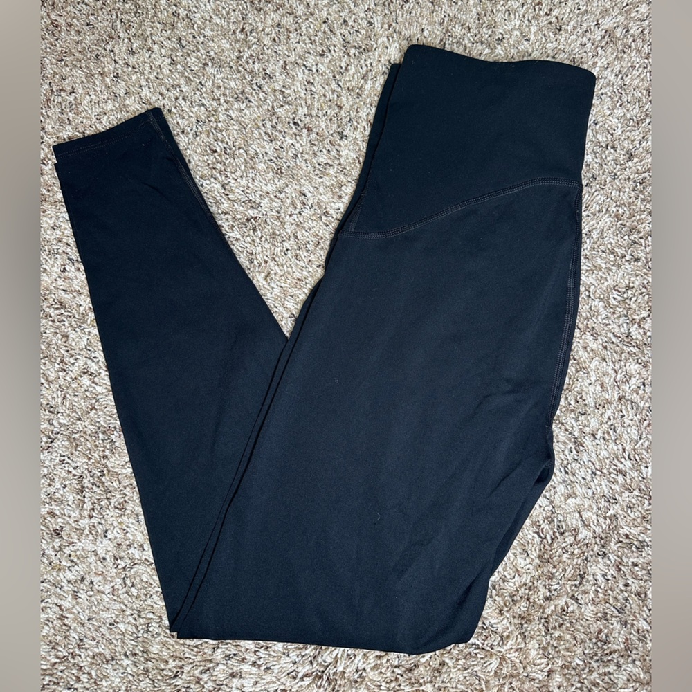 Spanx Moto Faux Leather Leggings Black S/P High Rise Shaping Moto Panel‎ Pants